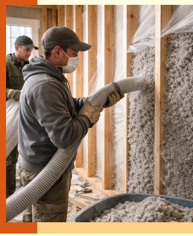 Утепление каркасного дома эковатой в Копейске — качественно и надолго