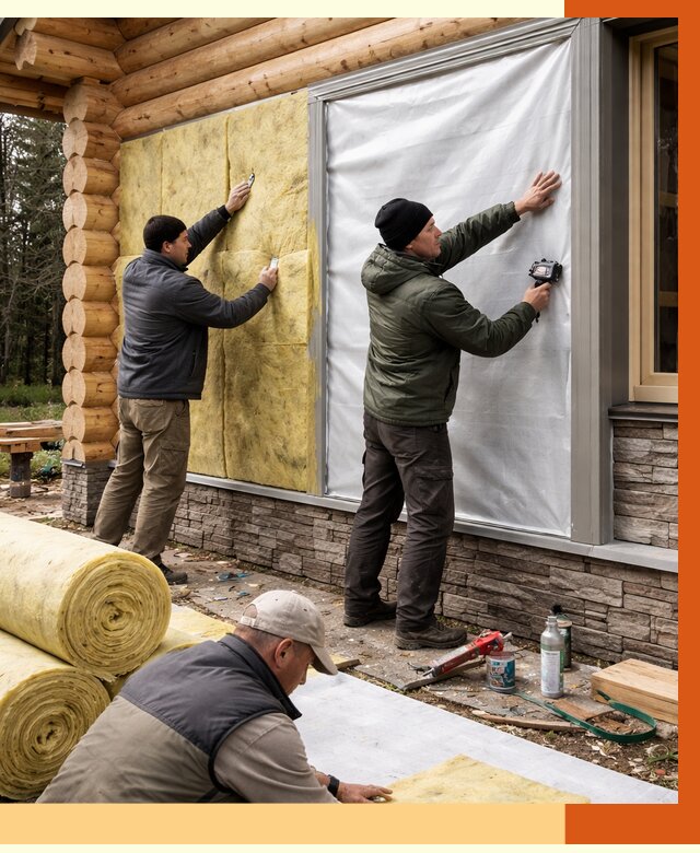 Утепление бревенчатого дома в Копейске от 7851 руб/м2 — заказать под ключ | ТепломастерКпс