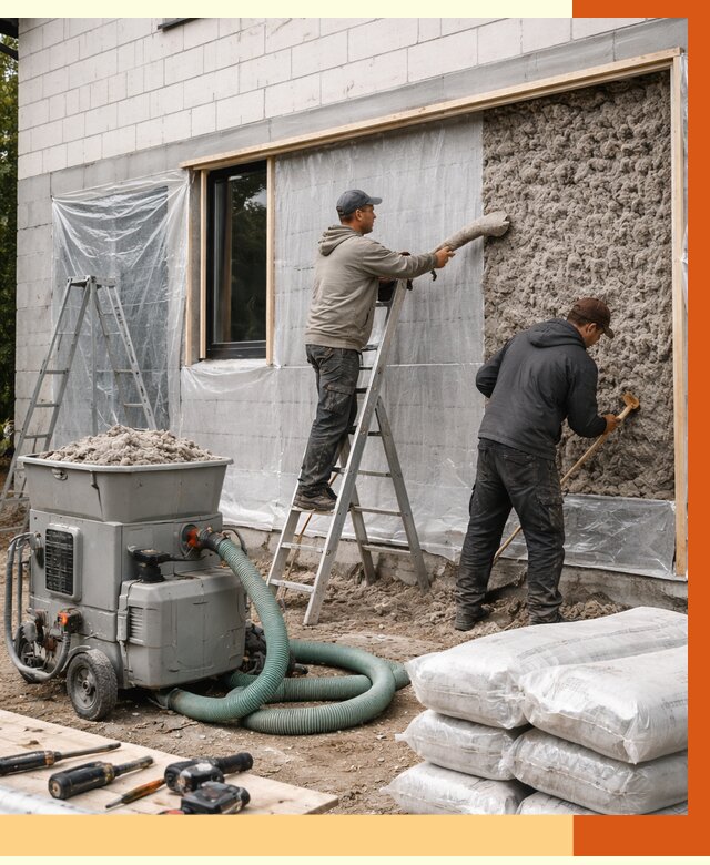 Утепление дома из газобетона эковатой в Копейске от 4618 руб./м2 | ТепломастерКпс