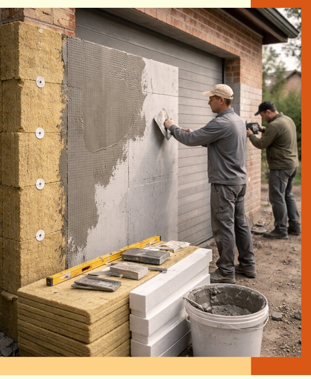Утепление гаража снаружи в Копейске от 4310 руб. за м2 — наружное утепление под ключ | ТепломастерКпс