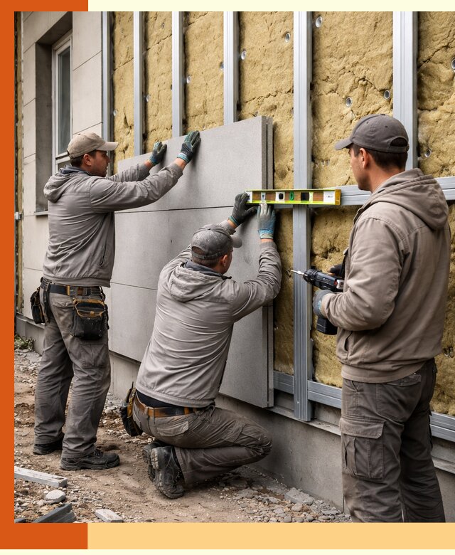 Утепление вентилируемого фасада под ключ в Копейске