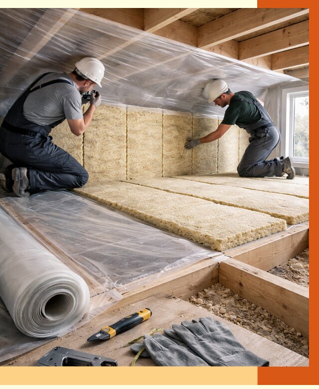 Утепление перекрытий в Копейске от 2925 руб/м2 — утепление межэтажных и чердачных | ТепломастерКпс