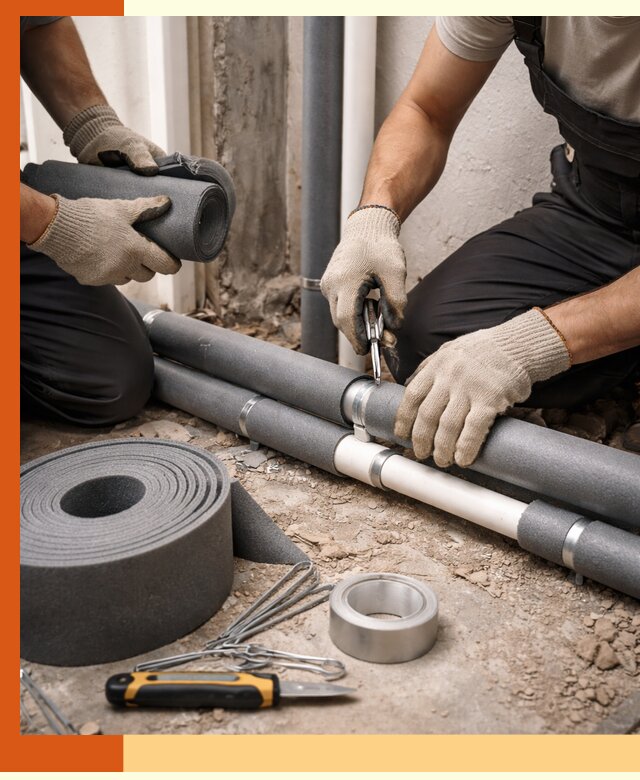 Утепление труб водоснабжения в Копейске — монтаж и защита сети