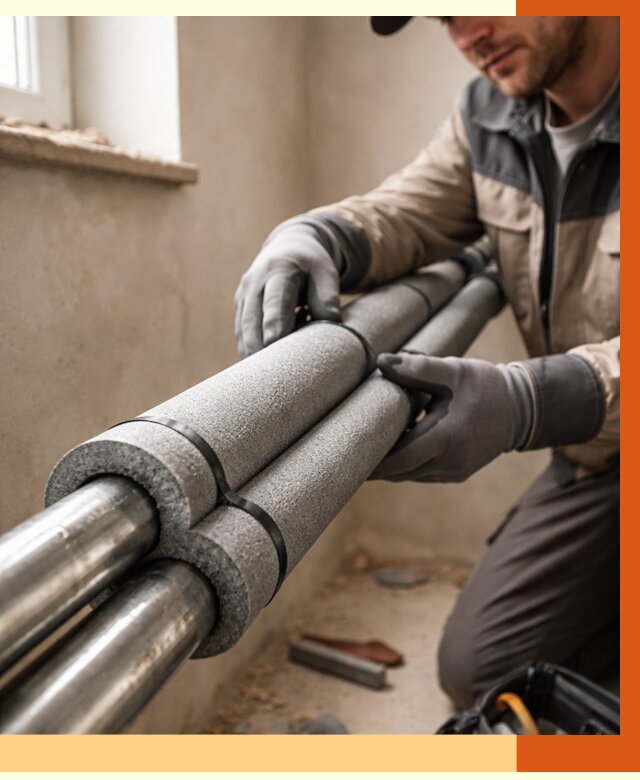 Утепление труб отопления в Копейске от 2925 руб. за м² — услуги под ключ | ТепломастерКпс