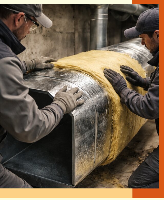 Утепление воздуховодов в Копейске от 4310 руб. — теплоизоляция вентиляции | ТепломастерКпс