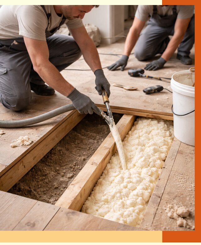 Заполнение пустот пола в Копейске от 2771 руб. — утепление пустот пола под ключ | ТепломастерКпс