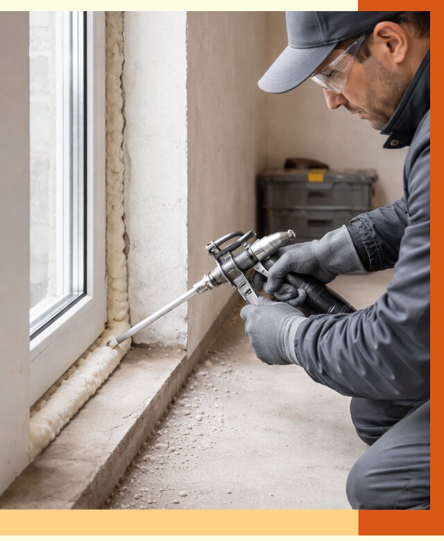 Герметизация стыков ППУ в Копейске от 1693 руб. за м2 — утепление примыканий под ключ | ТепломастерКпс