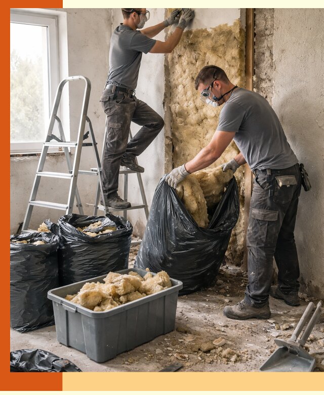 Демонтаж старого утеплителя и вывоз отходов в Копейске